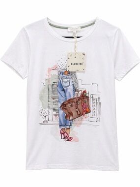 Beautiful Bag  fashion T-shirt with rhinestones size L-XL new with tag